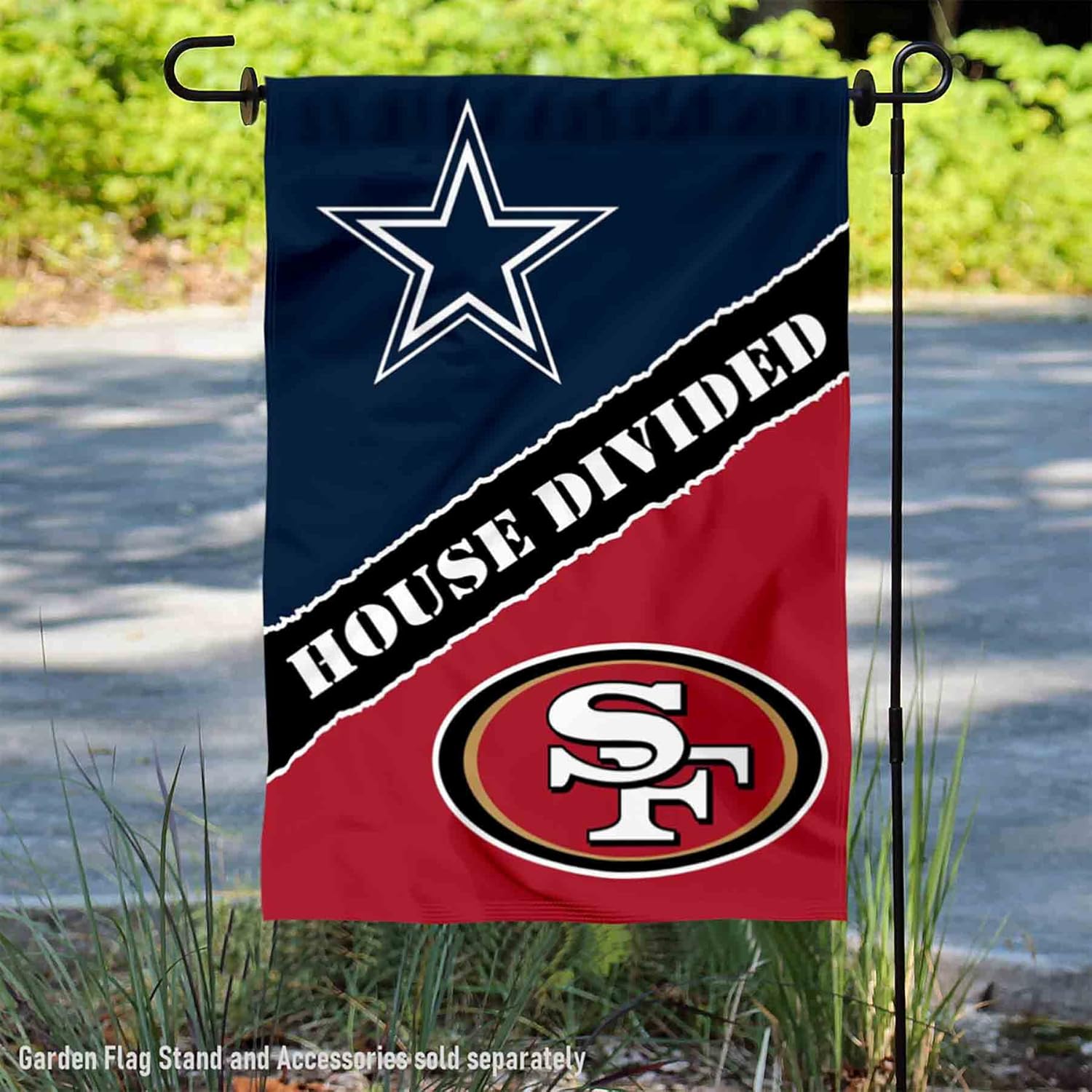 House Divided Cowboys and 49ers Double Sided Garden Flag - Image 2