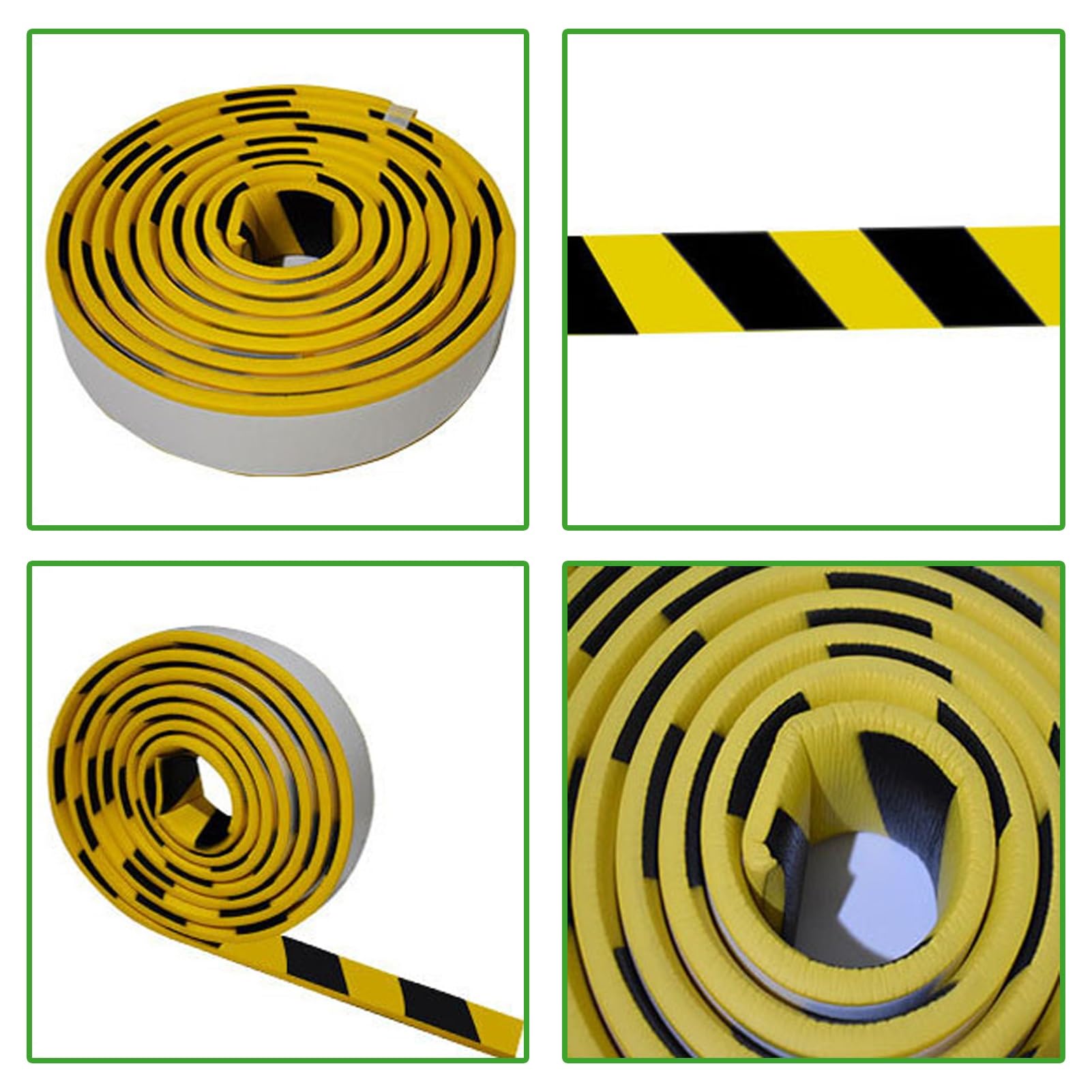 Protectores De Esquina para Bordes De Pared De 196,9", Tiras Anticolisión Industriales Amarillas Y Negras, Parachoques De Seguridad De Alta Visibilidad para Bordes Plano,Flatshaped-5PCS