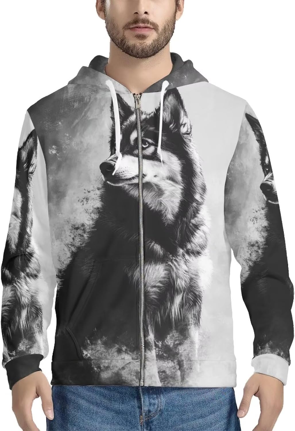 Amzbeauty Men's Stylish Zip Up Hoodie Sweatshirt Durable Fabric For Everyday Wear
