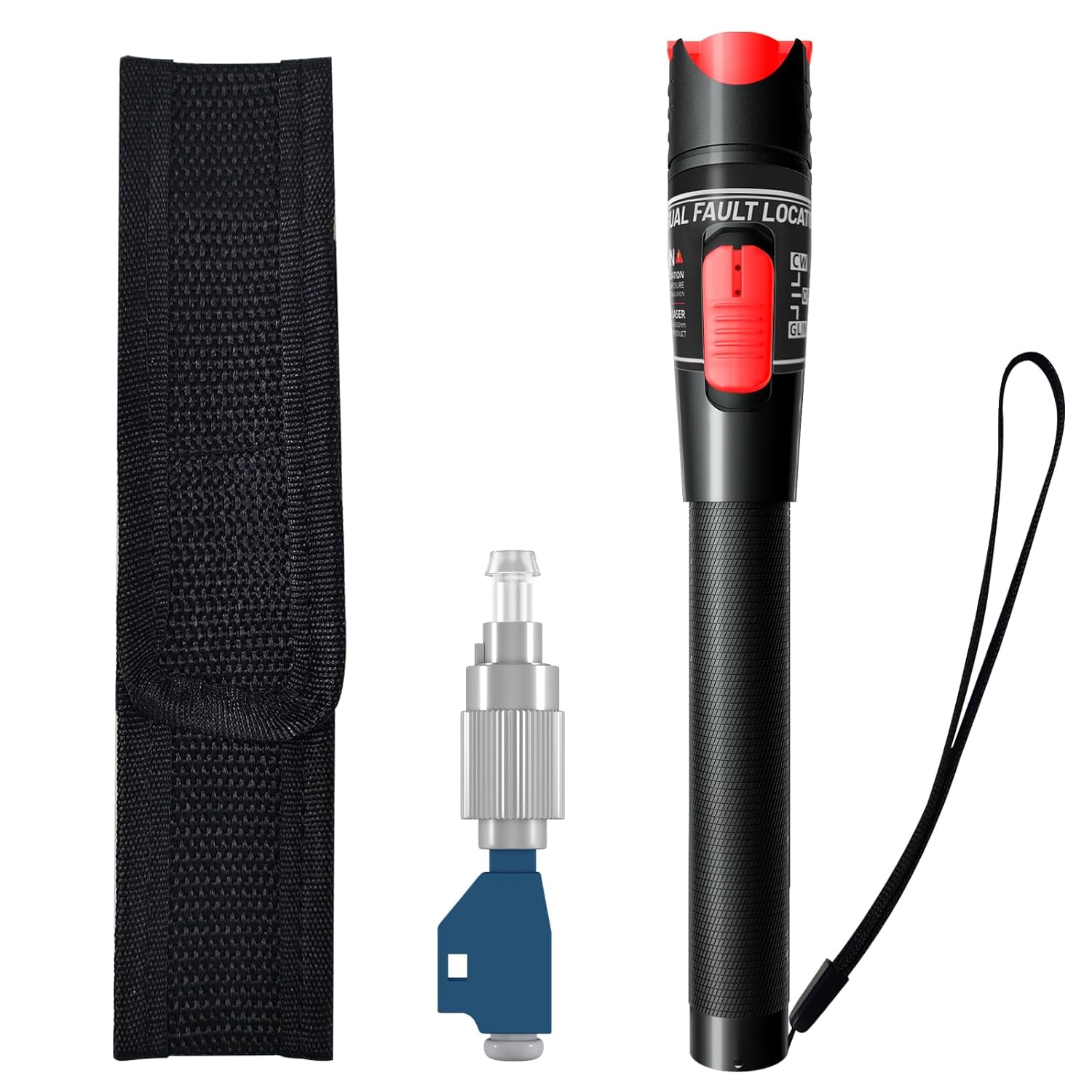 Visual Fault Locator 50KM - VFL Fiber Optic Tester Kit with FC/LC/SC/ST Compatibility - Single Mode 9/125μm for Data Centers & FTTH Network