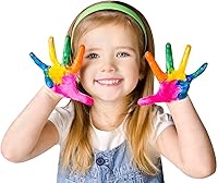 Vista 4 de Scribbles Kit de rodillos, seguro para niños, pintura permanente para dedos, juego de 7 piezas, arcoíris