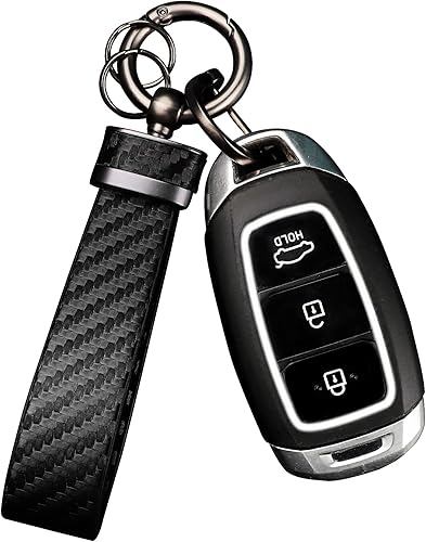 Miniatura 14 de Turcee Llavero de fibra de carbono para automóvil, accesorios para interiores de automóviles, llaveros de cuero para automóvil, accesorios