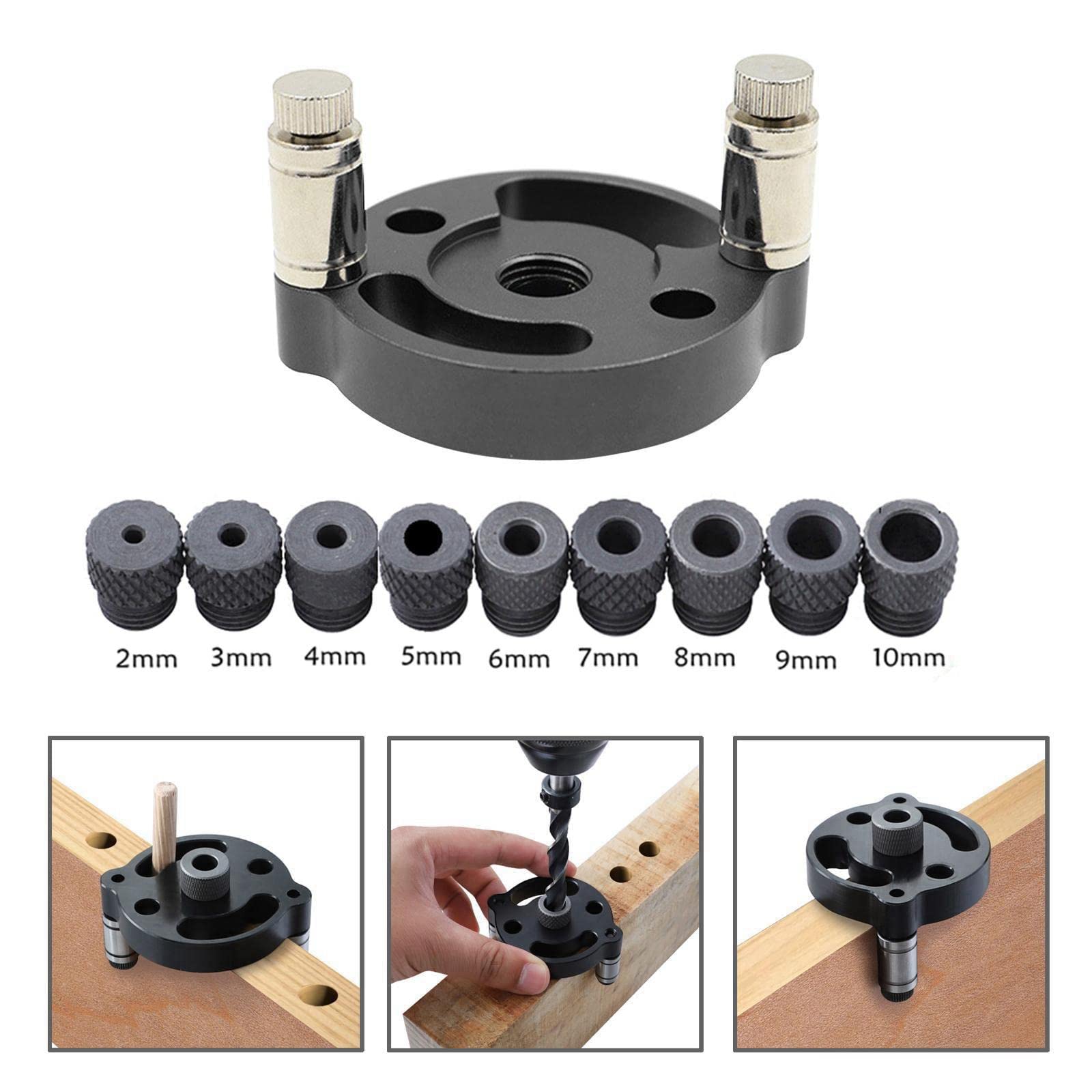 Generic 13 Pièces Kit de Trou de Poche Ensemble de Perçage Guide de Cheville Outil de Positionnement Métal Acier Inoxydable Fonction Anti-rouille Convient Pou, noir