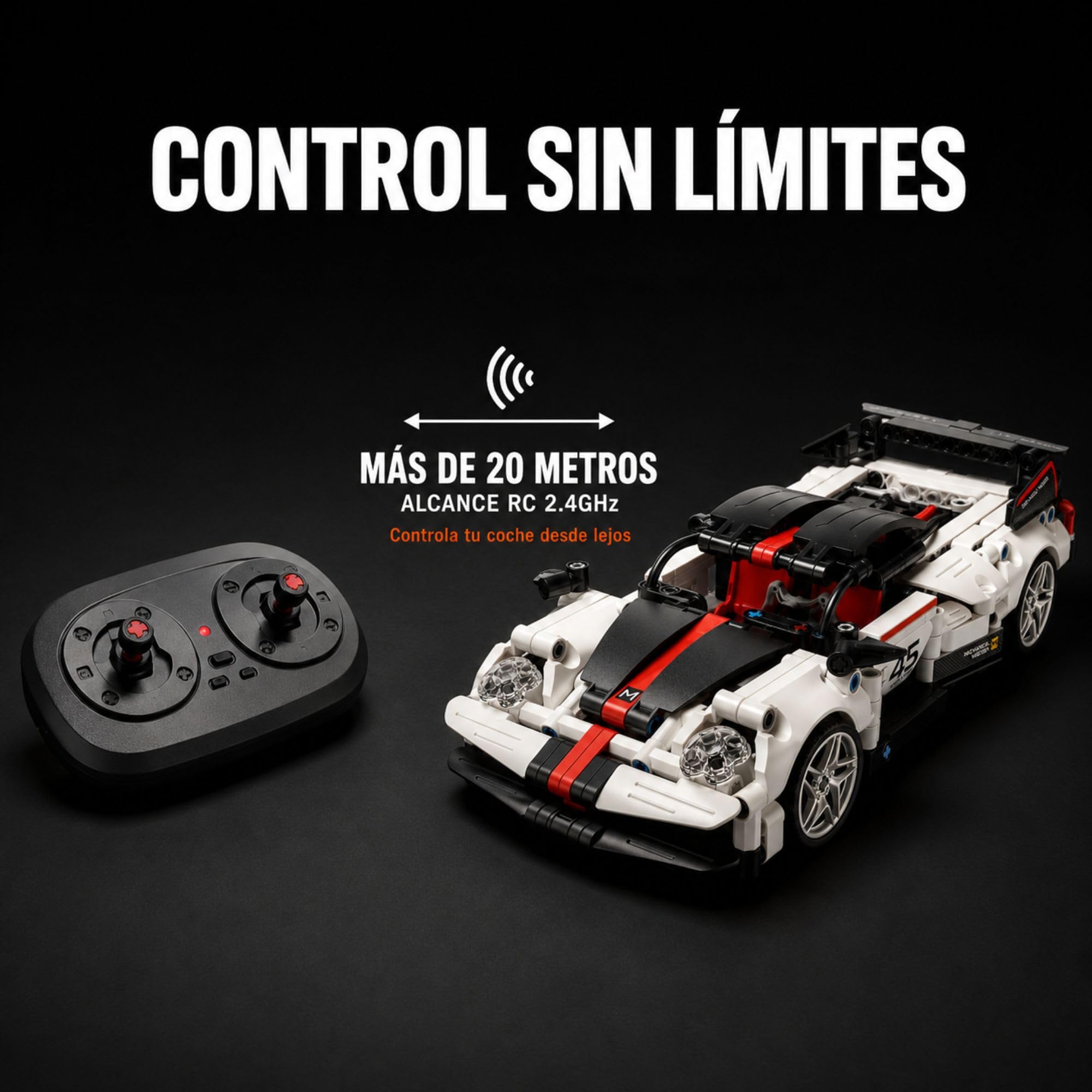 iM.Master - Coche Teledirigido GT - Bloques de Construcción Adultos y Niños - Maqueta de Coche Technic - Coche RC App y Mando - 476 Piezas - 1:18 - Juegos Educativos Stem - Maqueta para Construir