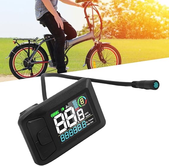 Electric Bike LCD Display, Color Screen Cycling Computer with USB Charging Port, UART Protocol Support for BBS01 G340 G320 M620 Mid Motors