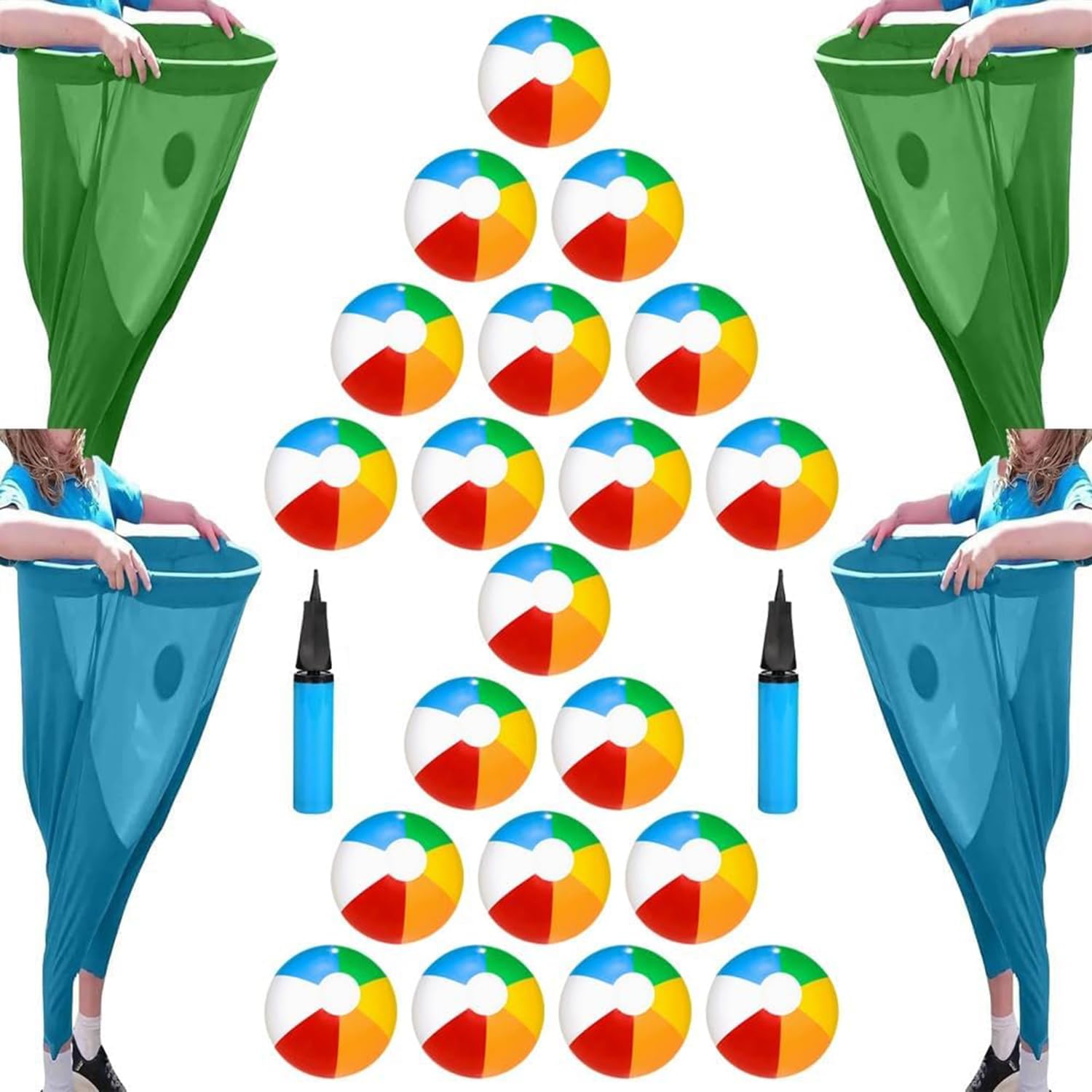 Yard Game Set for Outdoor Fun - Catch Balls with Bouncy Balls and Air Pump, Perfect for Family Reunions and Backyard Parties