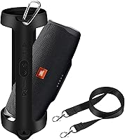 Vista 4 de PAIYULE Funda de silicona para Charge 4, portátil, impermeable, inalámbrico, Bluetooth, piel suave, funda de transporte de goma impermeable con Negro