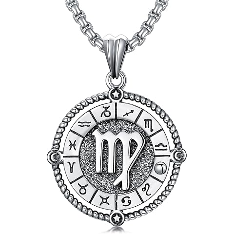 Zodiac Necklace 12 Constellation Horoscope Astrology Pendant Necklace 925 Sterling ...