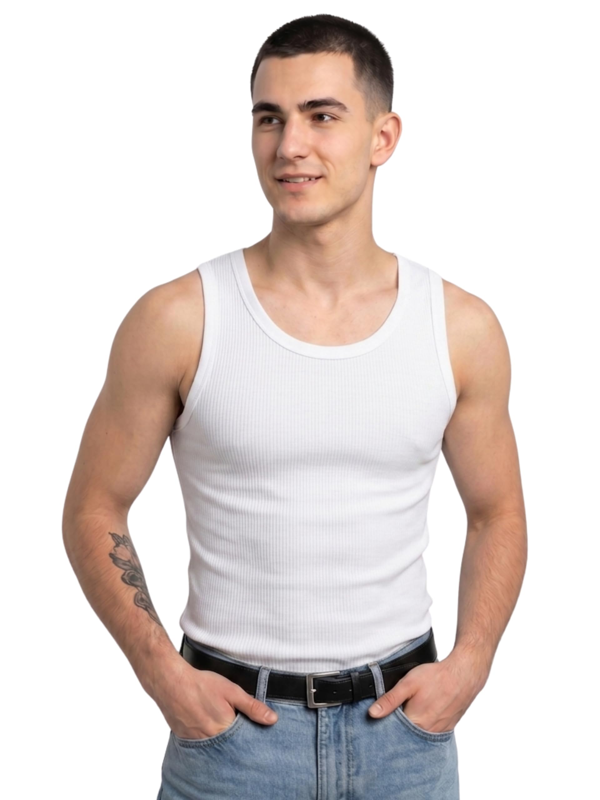 Men's Premium Ribbed Gym Vest – Sleeveless Muscle Tank Top, Athletic Workout Undershirt for Bodybuilding, Training & Casual Layering-picture-38