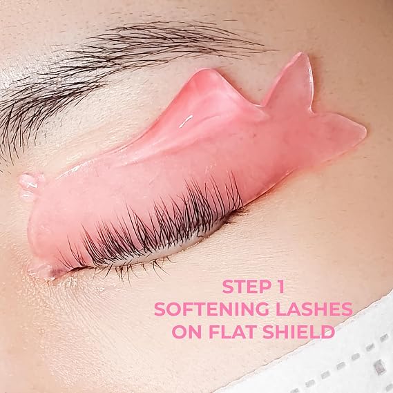 Flat Lash Lift Shields Korean Lash Lift Rods Glueless For NO.1 Perm Soften Eyelash Lift Pads Tools (Rose)