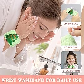 Women\'s Wrist Towels for Washing Face, Microfiber Spa Wash Towel Band, Face Washing Absorbent Wristbands,6PCS