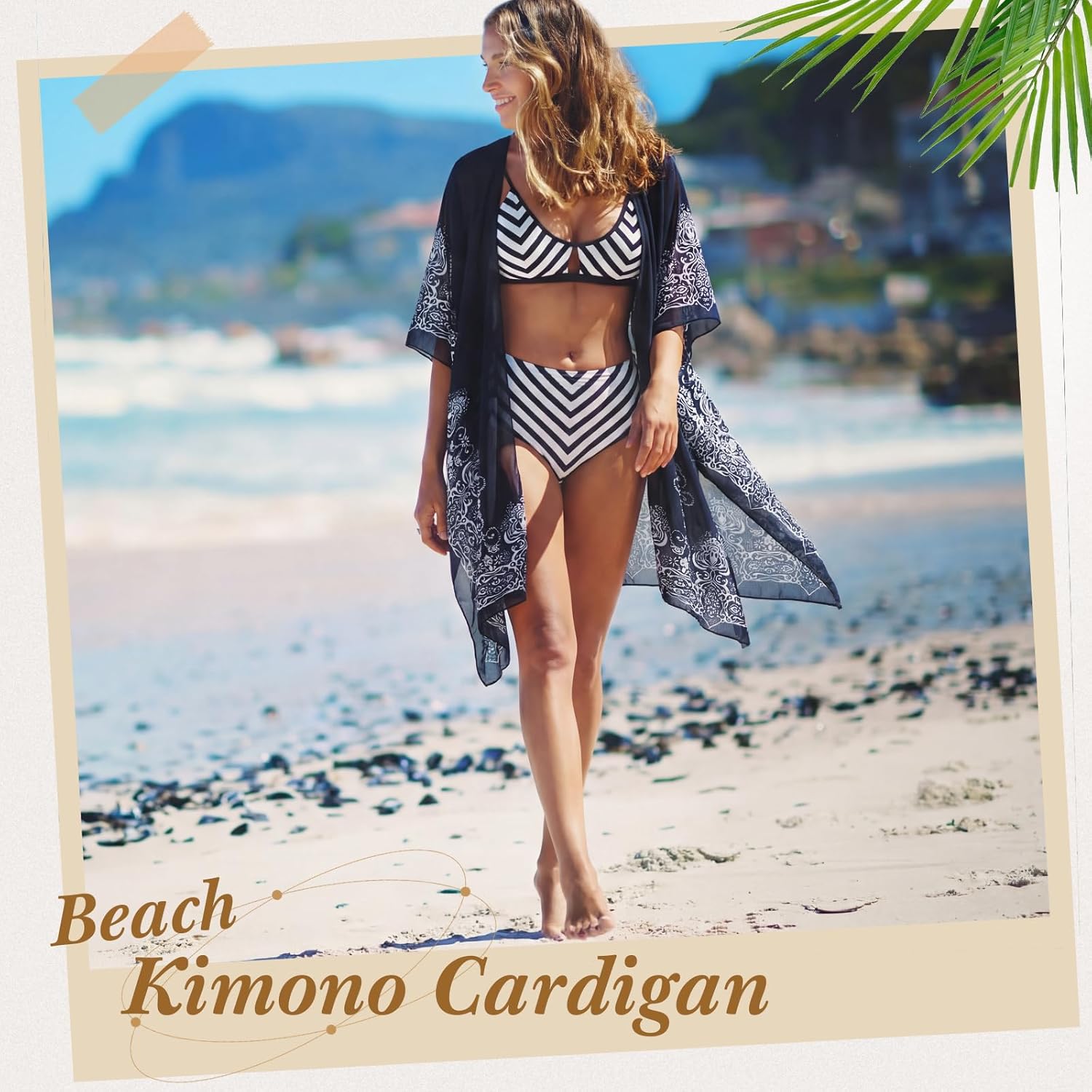 Boho Kimonos for Women Loose Beach Cover up Summer Swimsuit Coverup Cardigan for Holiday Vacation - Image 3