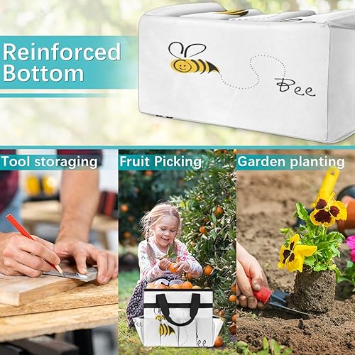 Miniatura 7 de Cartoon Bee Garden Tool Tote Bag for Women Men Gardening Tool Storage Bags with 10 Pockets Standable Garden Home Tool Kits Organizer for Indoor