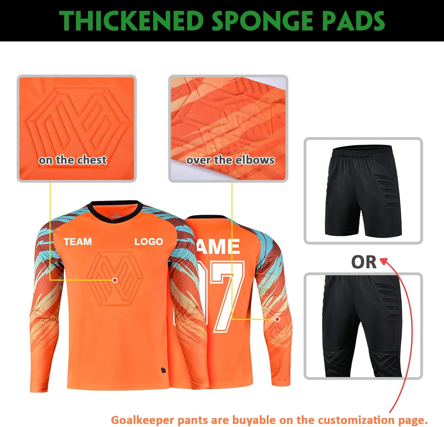 LAIFU Custom Soccer Goalie Jerseys Youth Adults Goalkeeper Jersey Personalized with Name Team Number Logo - Image 3