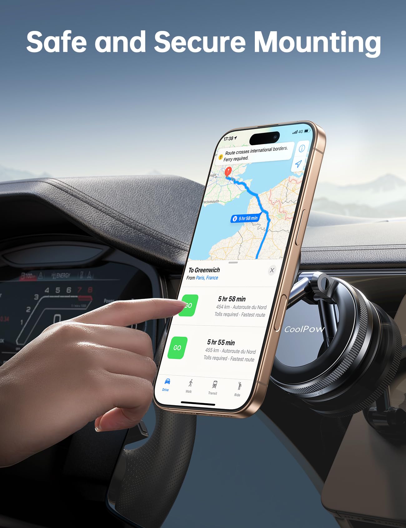 Uchwyt samochodowy MagSafe, regulowany uchwyt na telefon z przyssawką próżniową 360°, magnetyczny uchwyt na telefon komórkowy do samochodu pasuje do iPhone'a 16 Pro Max Plus 15 14 13 12