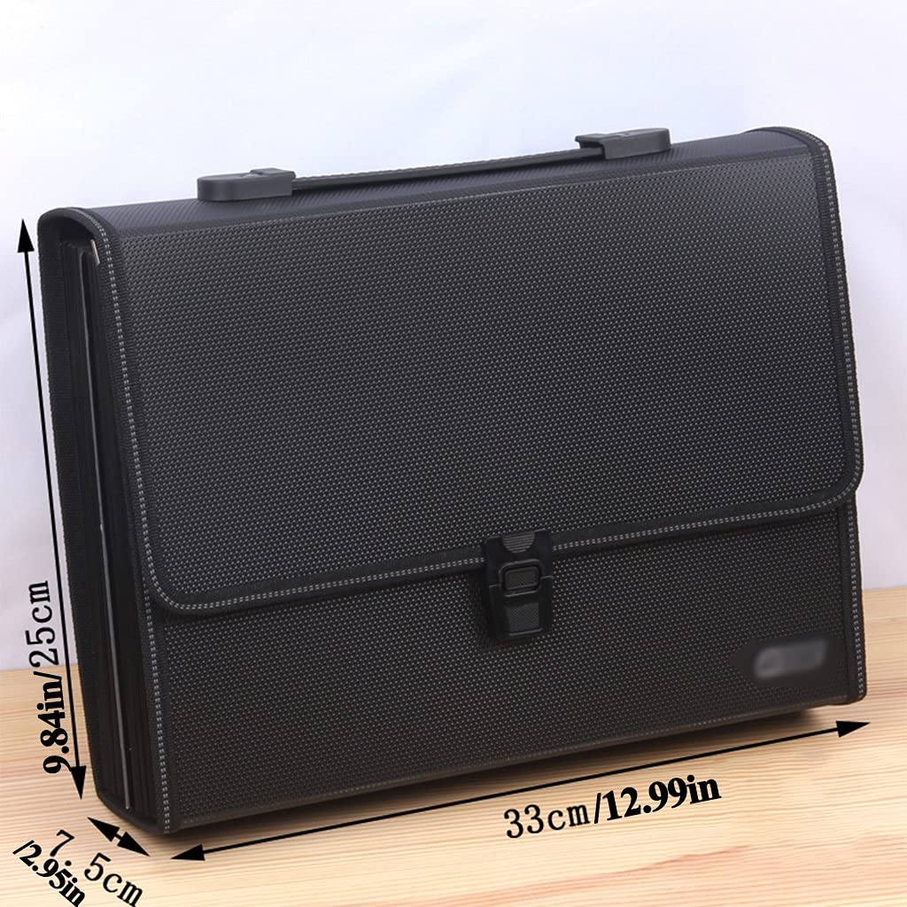 Busta per documenti, Portadocumenti con cerniera, borsa portadocumenti ampio spazio, cartella organizer for documenti(Black)