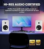 Edifier M90 Enceintes de bibliothèque, 100W RMS, Hi-Res Audio, LDAC, Bluetooth 6.0, HDMI eARC, Optique, USB-C, AUX, Sortie Caisson, Télécommande-Blanc - 5