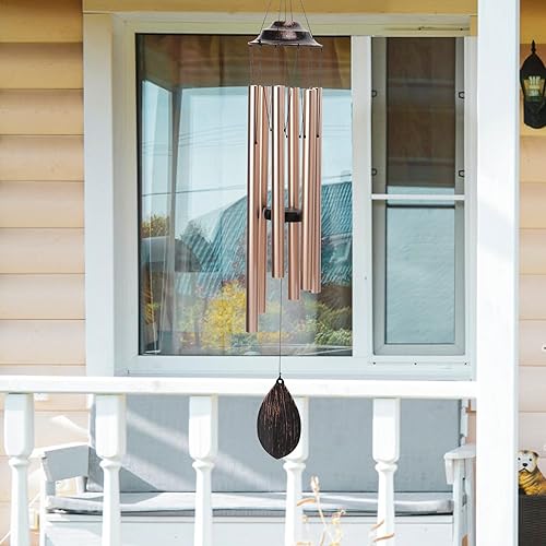 Miniatura 7 de Taman Campanillas de viento para exteriores, de aluminio de 40 pulgadas, de tono profundo, conmemorativo de condolencia por la pérdida de un ser