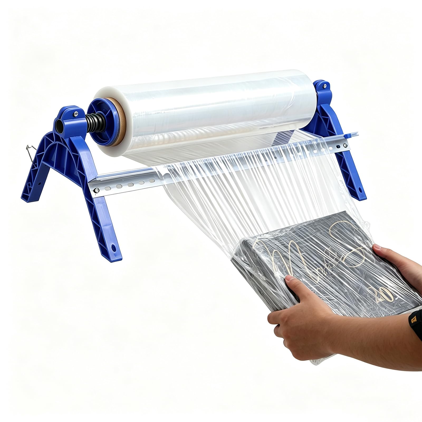 Dévidoir De Film Étirable avec Coupe-Film Intégré, Fixation Murale Et sur Table, Compatible avec Les Rouleaux De Film Étirable De 30 À 50 Cm, pour Lemballage Dexpédition en Entrepôt