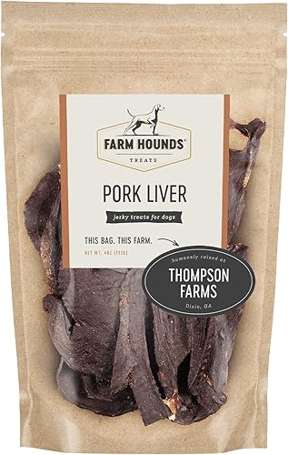 Farm Hounds - Hígado de cerdo - Cecina natural prémium para perros - Hecho de cerdo 100% criado humanamente - Golosinas para órganos - Ideal para