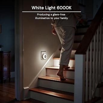 LOHAS-LED Motion Sensor Night Light, Auto On/Off, 6000K, Hallway, 2 Pack