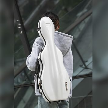 Christina 4/4 Full Size Carbon Fiber Violin Hard Case, Built-in Thermometer, Velvet Lining, Backpack Straps & Detachable Music Bag VB-Random type-WhiteDot spot
