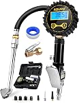 AZUNO Gonflateur numérique avec jauge de pression, 200 PSI, Lourds Air Accessoires pour compresseurs, avec ou sans tuyau Air Coupleur Chuck et Quick Connect (standard)