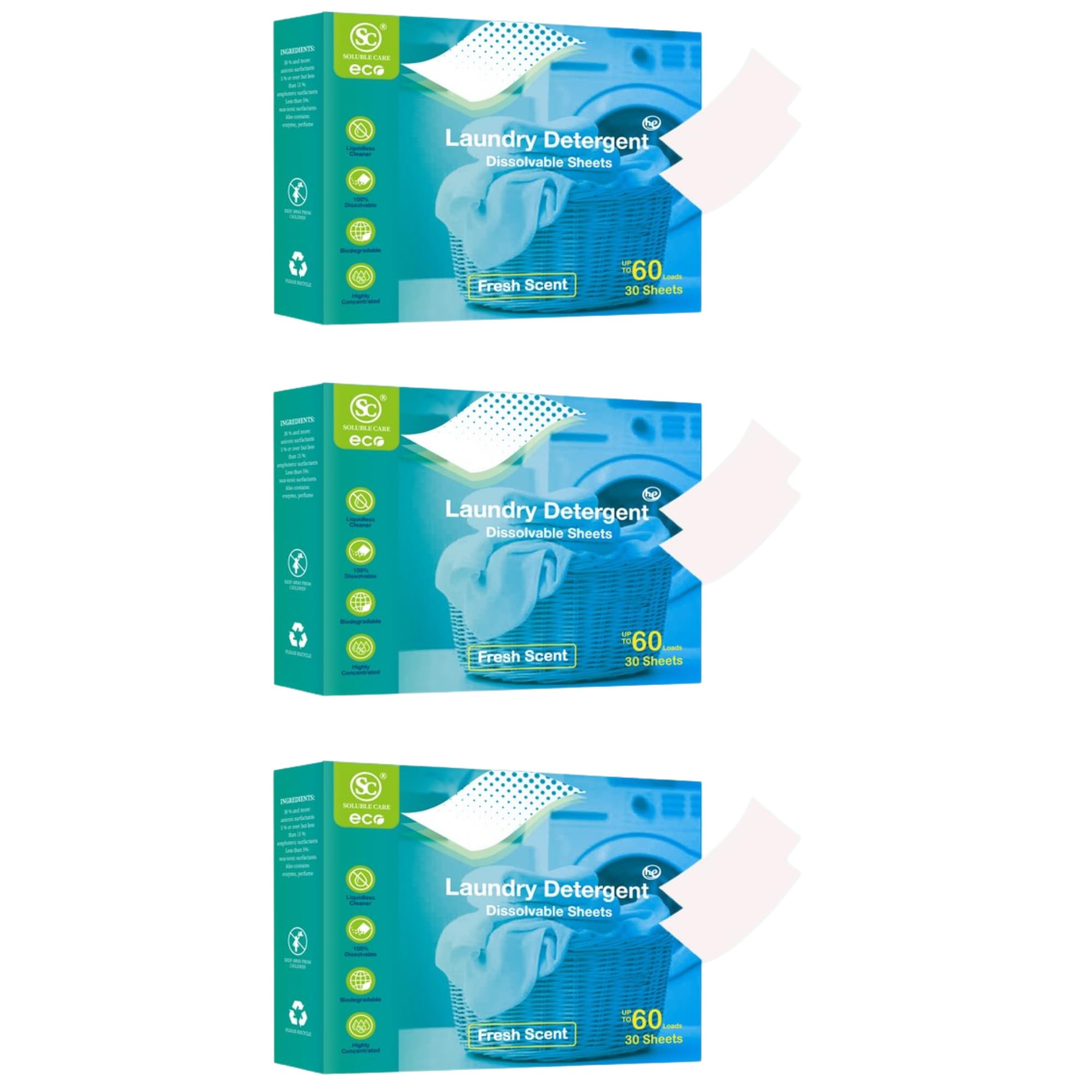 Laundry Detergent Sheets: 90 Eco-Friendly Soluble Sheets (Up to 180 Washes) – Adjustable for Small Loads, Biodegradable, Zero-Waste, and Perfect for a Sustainable, Plastic-Free Laundry Routine