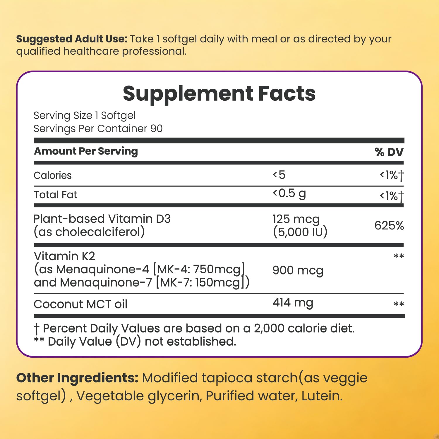 FAMILI+ Vegan Vitamin D3 K2 5000IU with Coconut MCT Oil, 90 Softgels — Amazon image 5