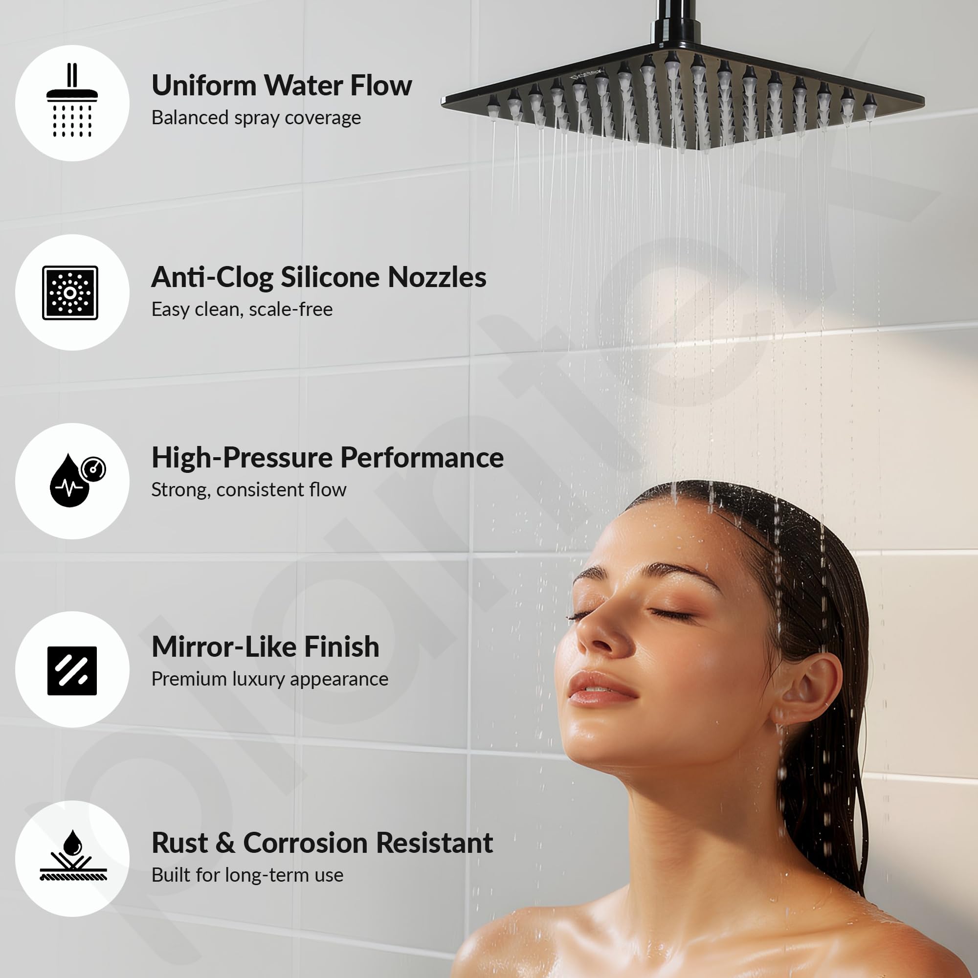 Plantex Stainless Steel Shower Head - Ultra Slim & Powerful -6