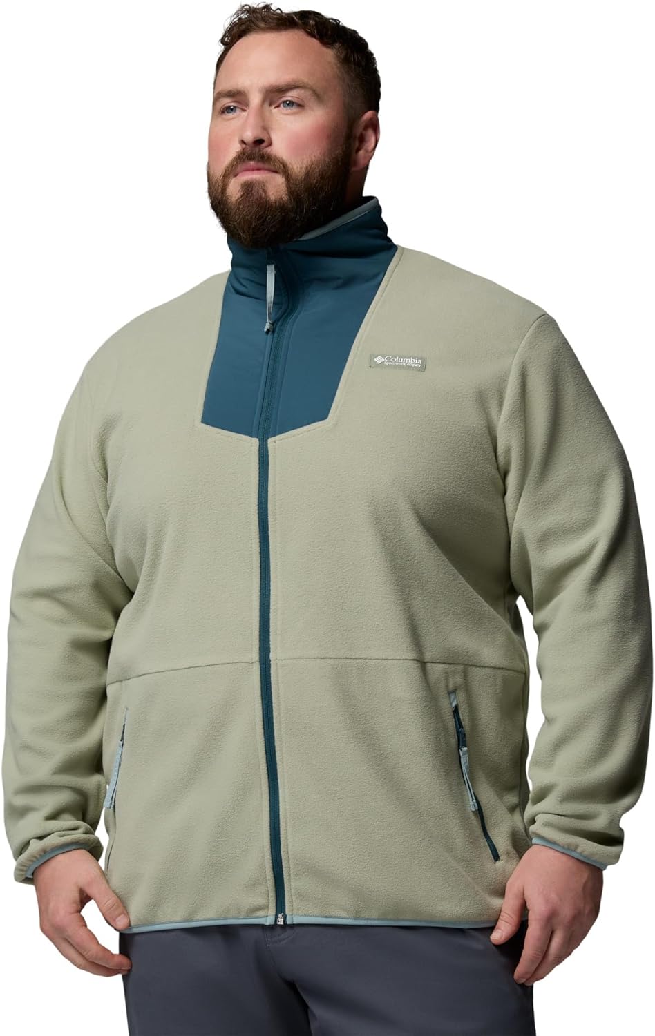 Columbia Men's Sequoia Grove Full Zip Fleece Jacket, Safari/Everblue, XX-Large - Image 5