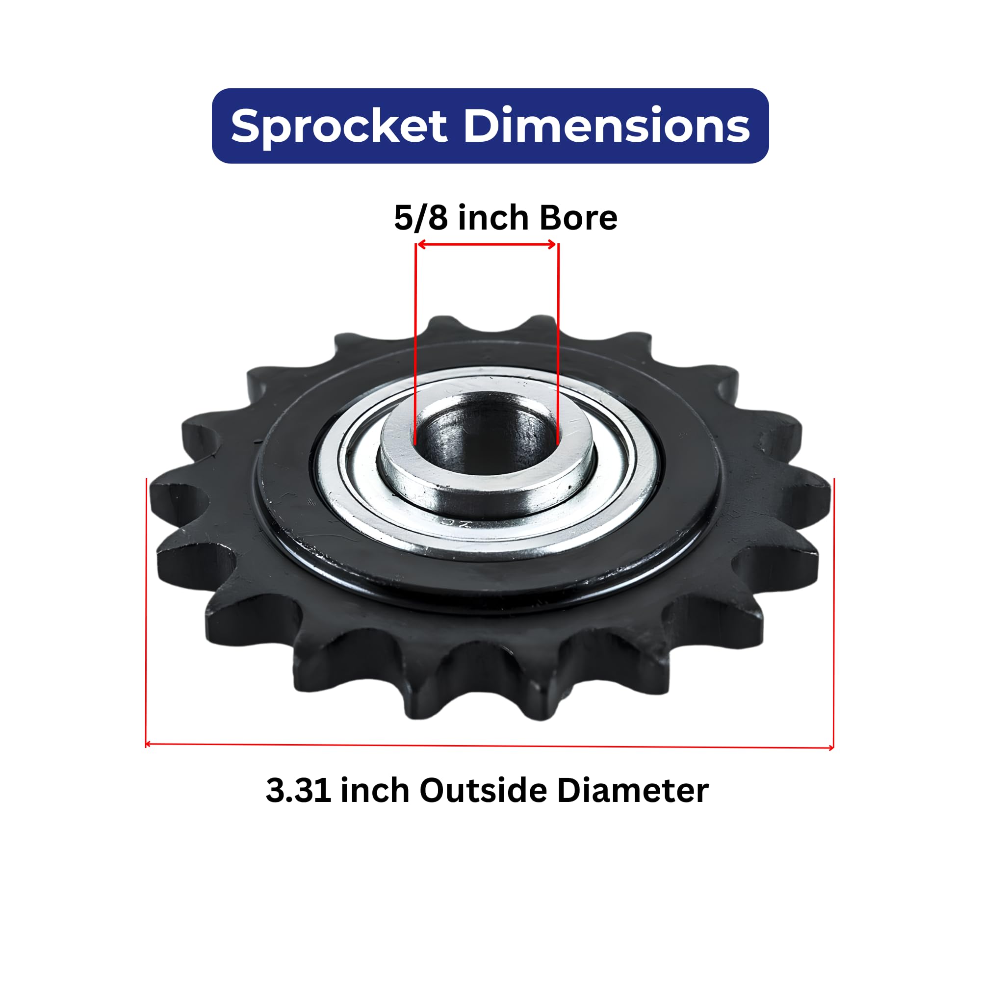 Jeremywell #50 Roller Chain Idler Sprocket 5/8" Bore Hardened 15 Tooth — Amazon image 7