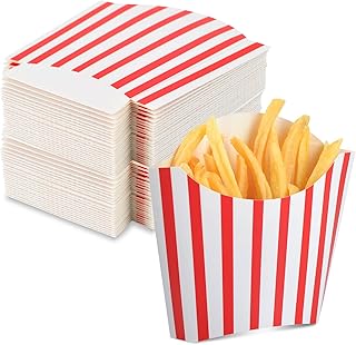 100 Pack 4oz French Fry Box Red French Fry Containers French Fry Box Holder French Fry Box Small Disposable Charcuterie Cups Small Kraft Paper Takeout Boxes for Wedding Birthday Carnival Individual Party (100)