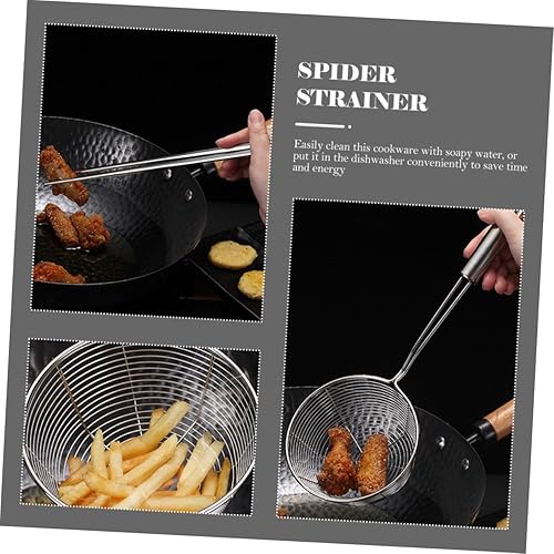 Miniatura 3 de Colador de araña de acero inoxidable con mango largo, cuchara ranurada y palillos resistente al calor, suministro de cocina para freír, escurrir y