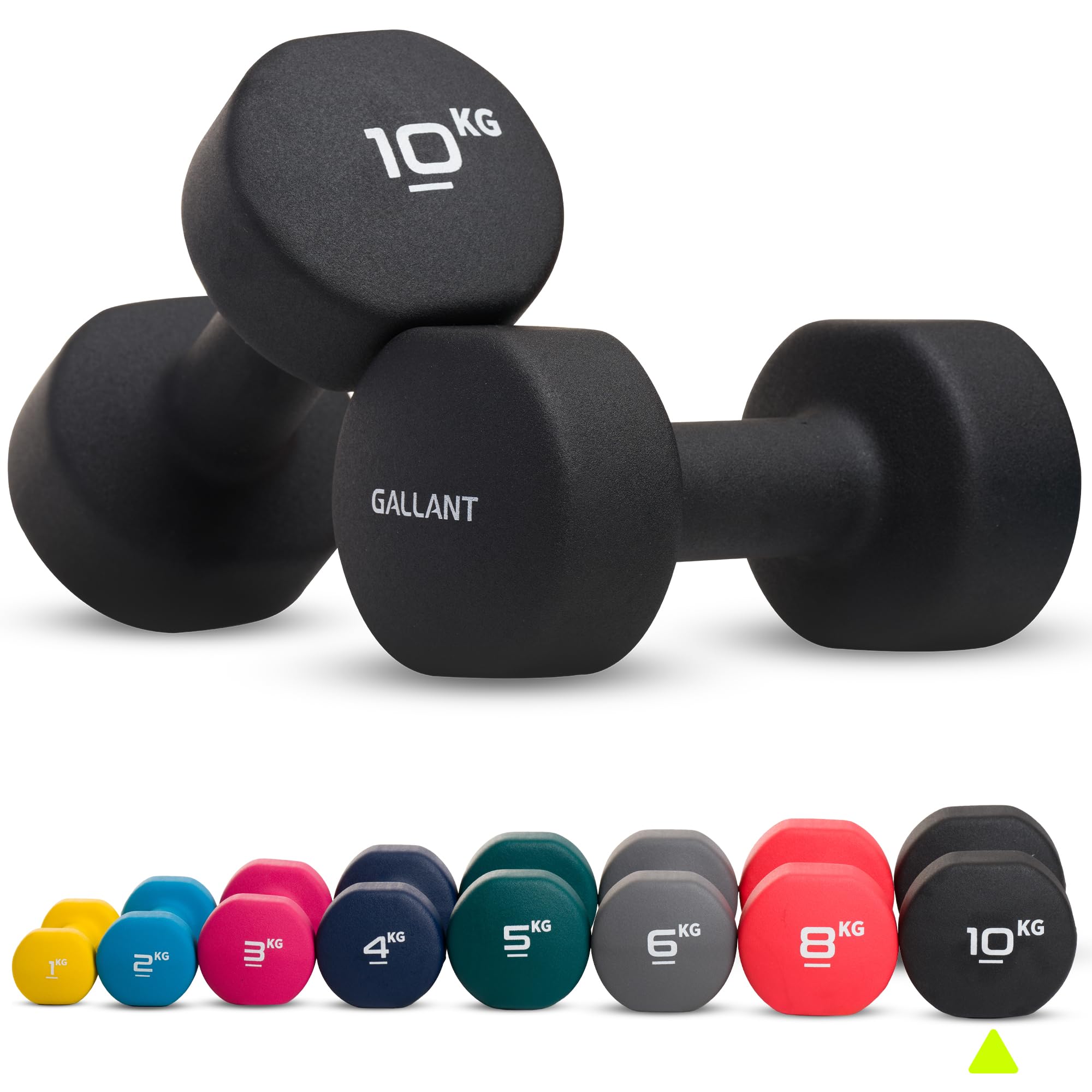 Gallant Weights Dumbbells Set Women- Hex Shaped Neoprene Hand Weights for Women and Men- Ideal for Home Gym Fitness Weight Training Pilates
