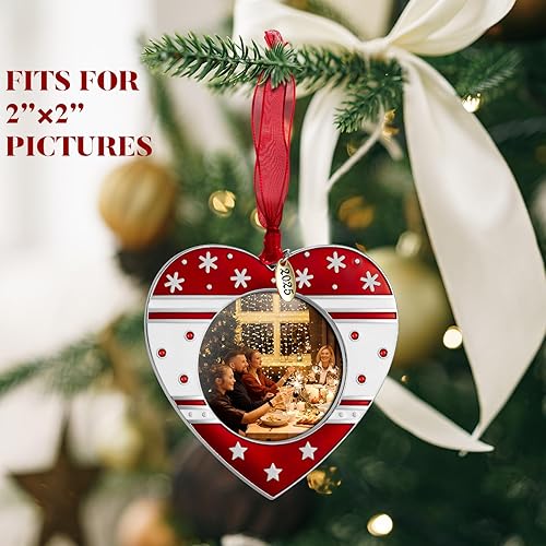 Miniatura 4 de GUOER Marco de fotos de adorno para árbol de Navidad 2025, regalo de vacaciones, decoración del hogar, decoraciones de Navidad, regalos de Navidad,