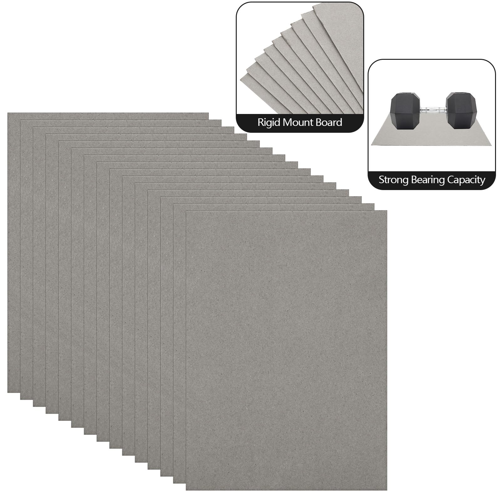 WOPPLXY Lot de 100 Feuilles Cartonnées Rigides Gris A4 – 1000 microns – Panneau Arrière A4 – Carte de Montage de 10 mm pour Travaux Manuels, Montage, Emballage