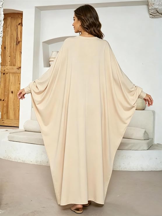 Boedaty レディース ソフト イスラム教徒 祈り ドレス Abaya イスラム教 ラマダン 伸縮性 衣服 ドバイローブ