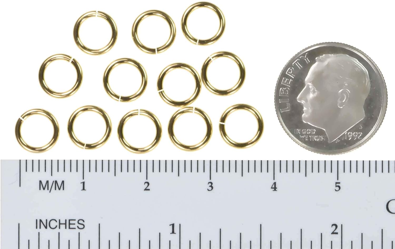 uGems 12 14K Gold Fill Jump Lock Rings 18 Gauge 7mm