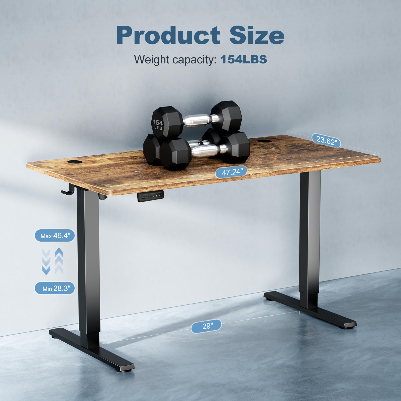 Snapklik.com : Standing Computer Desk, Office Table Adjustable Height ...