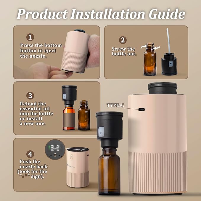 Difusor de Aromas Sin Agua SCENTNARIO PR66M - Portátil, 4 Niveles, Batería miniatura 7