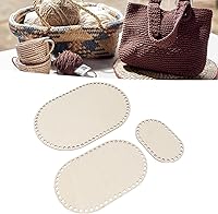 Vista 8 de Zerodis Base de cesta de madera, 3 piezas ovaladas de base de madera moldeadora redonda para tejer, suministros de ganchillo para hacer manualidades