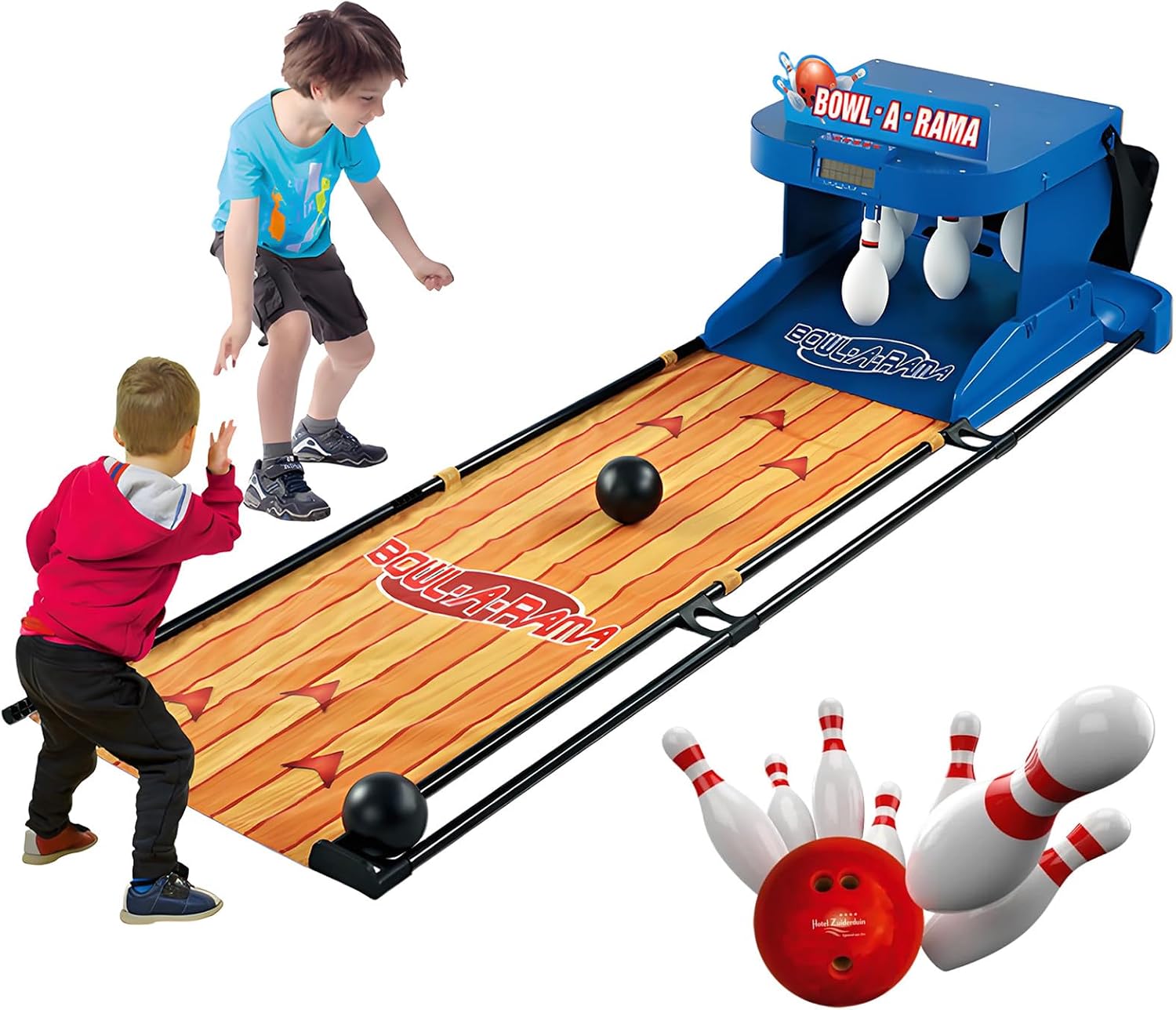 BANGBANGJI Bowling Arcade Machine, Home Bowling Console with LED Electronic Scoreboard Automatic Reset Lighting & Simulation Sound Effect for Family Fun 2m/78.8in