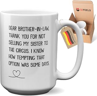 MADE IN GERMANY Large Funny Brother In Law Gift Wedding Day Mens Coffee Mug Groom Birthday Christmas Future In Laws Engagement Present (15oz)