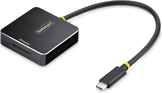 StarTech USB-C SD Express Card Reader 10Gbps (1B-USB-C-SDE-Adapter) | SD Express 7.1, Portable aluminum, USB Powered, 22cm attached cable, Write-protect switch, USB 3.0/2.0 back-compatible