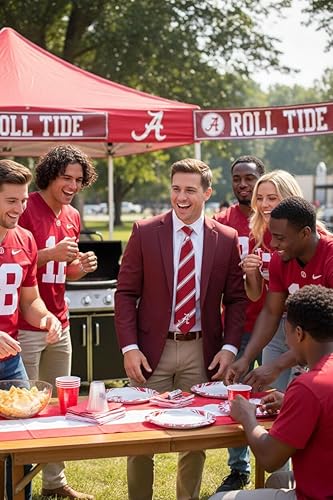 Vista 3 de Eagles Wings Alabama Ties Crimson Tide - Corbatas para hombre Comprobar microfibra