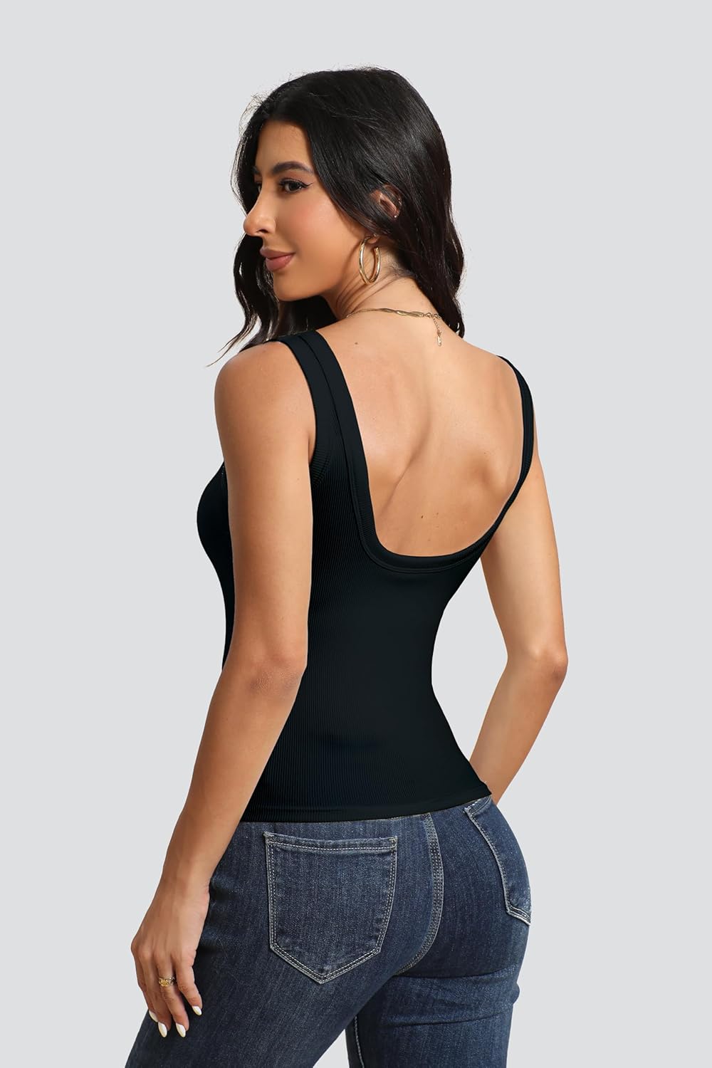 Women's U-Back Tank Top - 3-Pack,Built-in Bra, Removable Pads for Gym, Yoga & Outdoor, Long-Lasting Comfort - Image 5