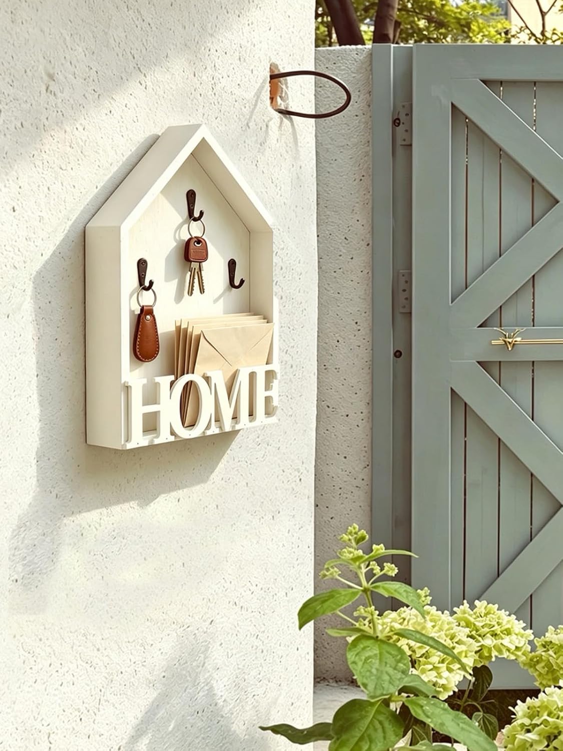 Key and Mail Holder Wall Mount with 3 Hooks,Mail & Key Organizer, Entryway
