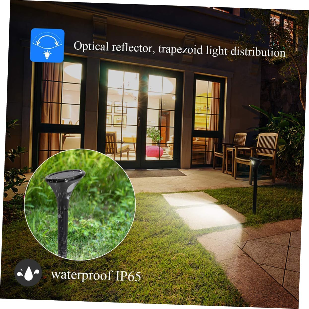 Sosoport 2 Pack Solar Garden Lights Waterproof Landscape Outdoor Garden Pathway Patio
