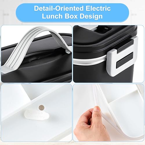 Miniatura 5 de Lonchera eléctrica de 1.8L para adultos, lonchera térmica de 80 W con pantalla de temperatura, calentador de alimentos de 1224110 V para